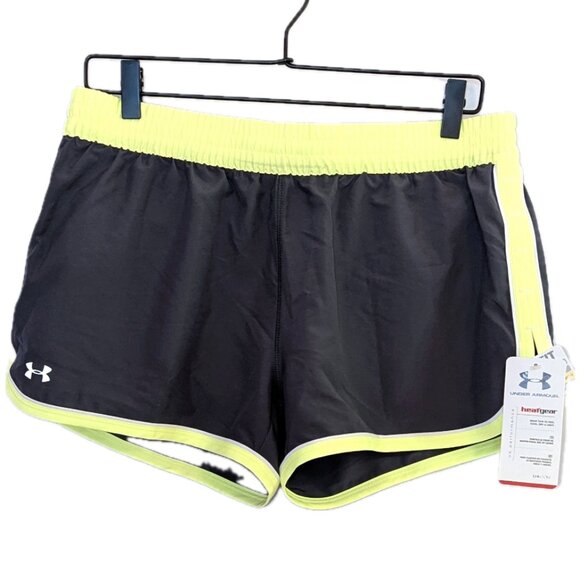 NWT Under Armour | Gray & Neon Yellow Heat Gear Athletic Shorts | Medium - Picture 1 of 9